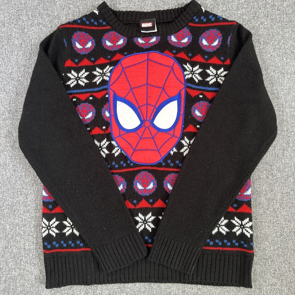 Marvel Spider-Man Ugly Christmas Sweater Youth Large 10-12 Holiday Knit